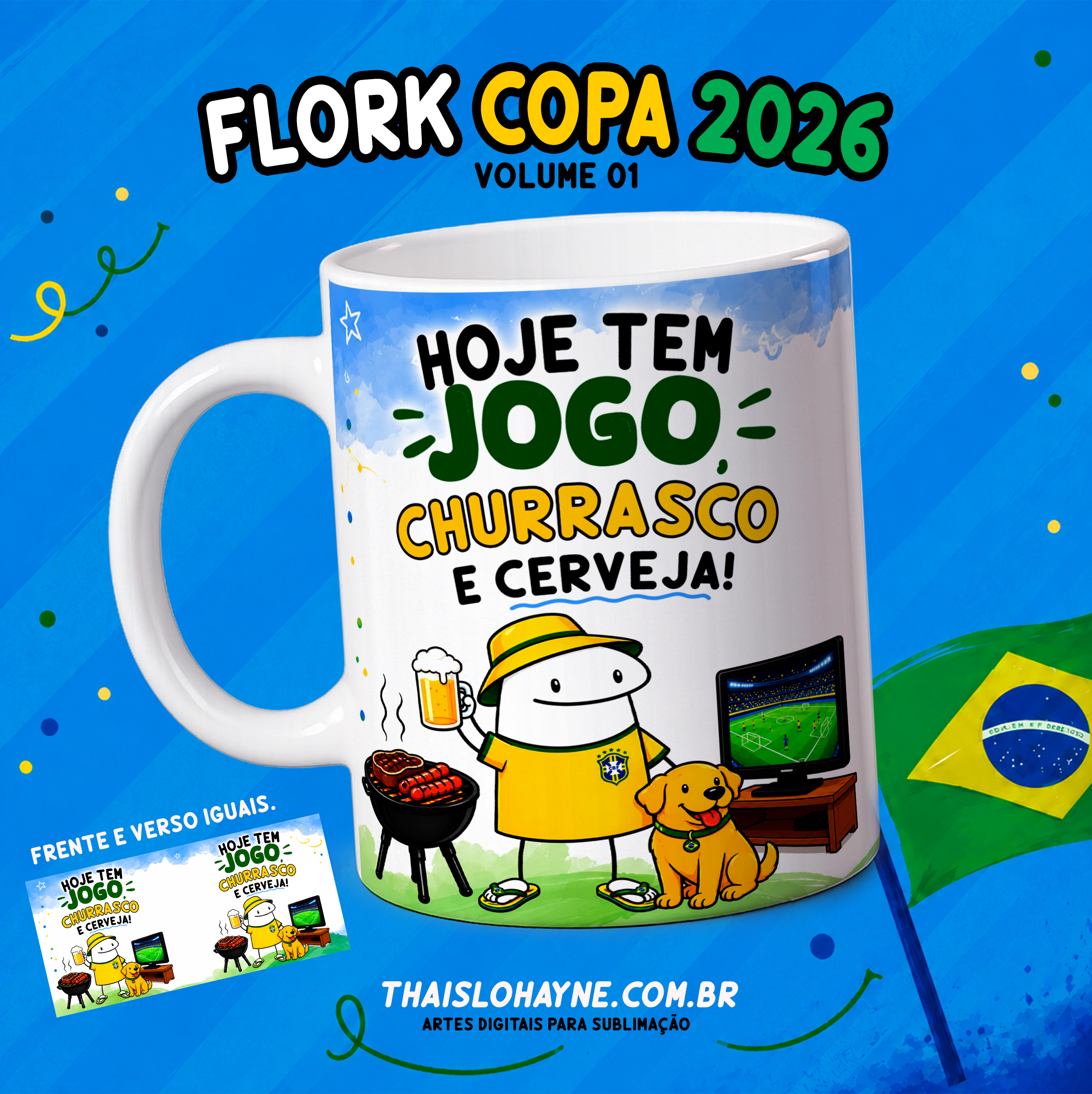 12 Artes para Caneca Flork Copa Brasil Arquivo em Png 10