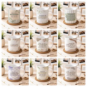 20 Artes para Caneca Dia dos Amigos Arquivo Editável