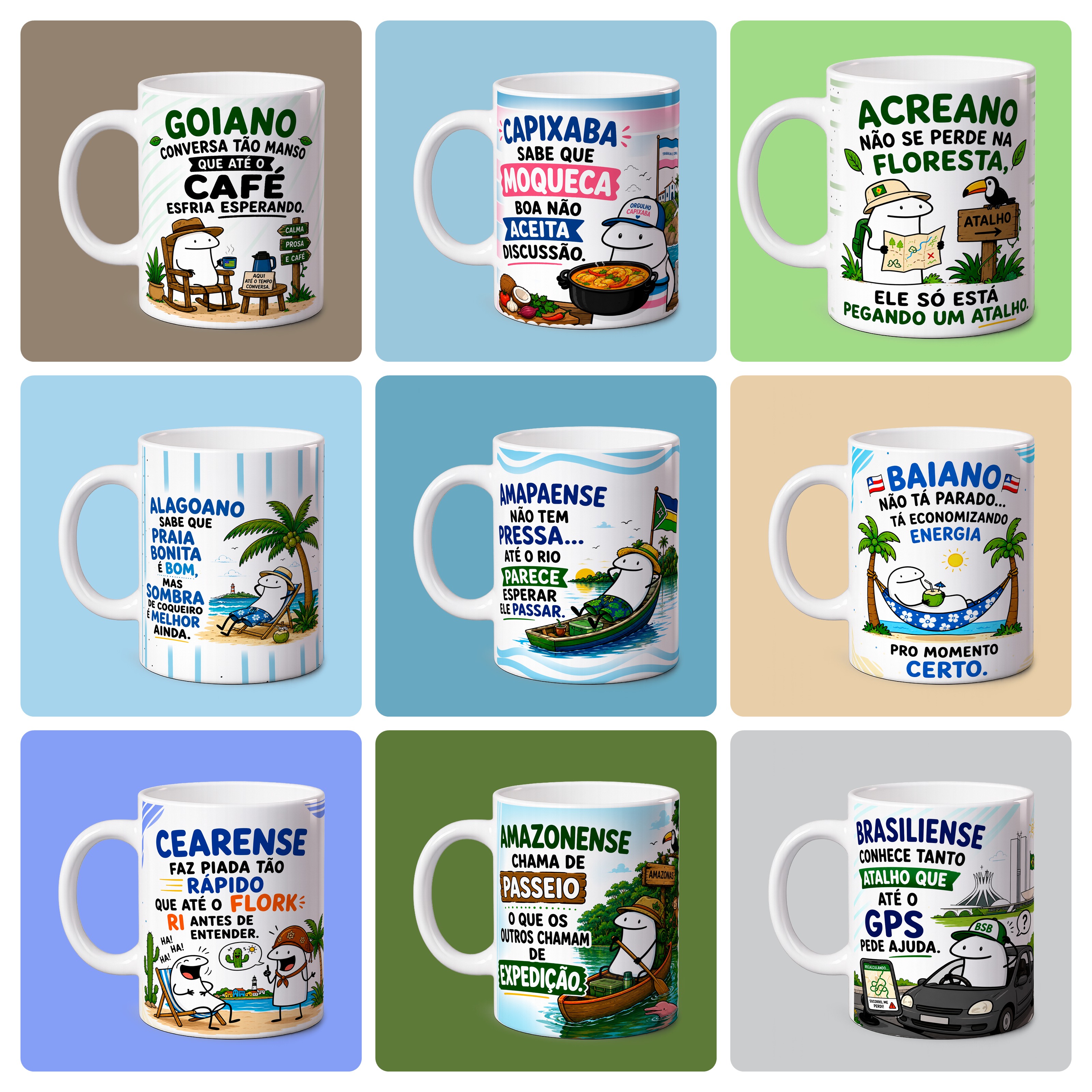 54 Artes para Caneca e Camisa Estados do Brasil Flork Divertido em Png 1