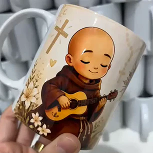 Arte Caneca Frei Gilson Acorda Vamos Rezar Juntos 3:50 Arquivos Jpg
