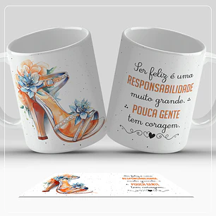 6 Artes para Caneca Frases Coleção Salto Alto Arquivo em Jpg