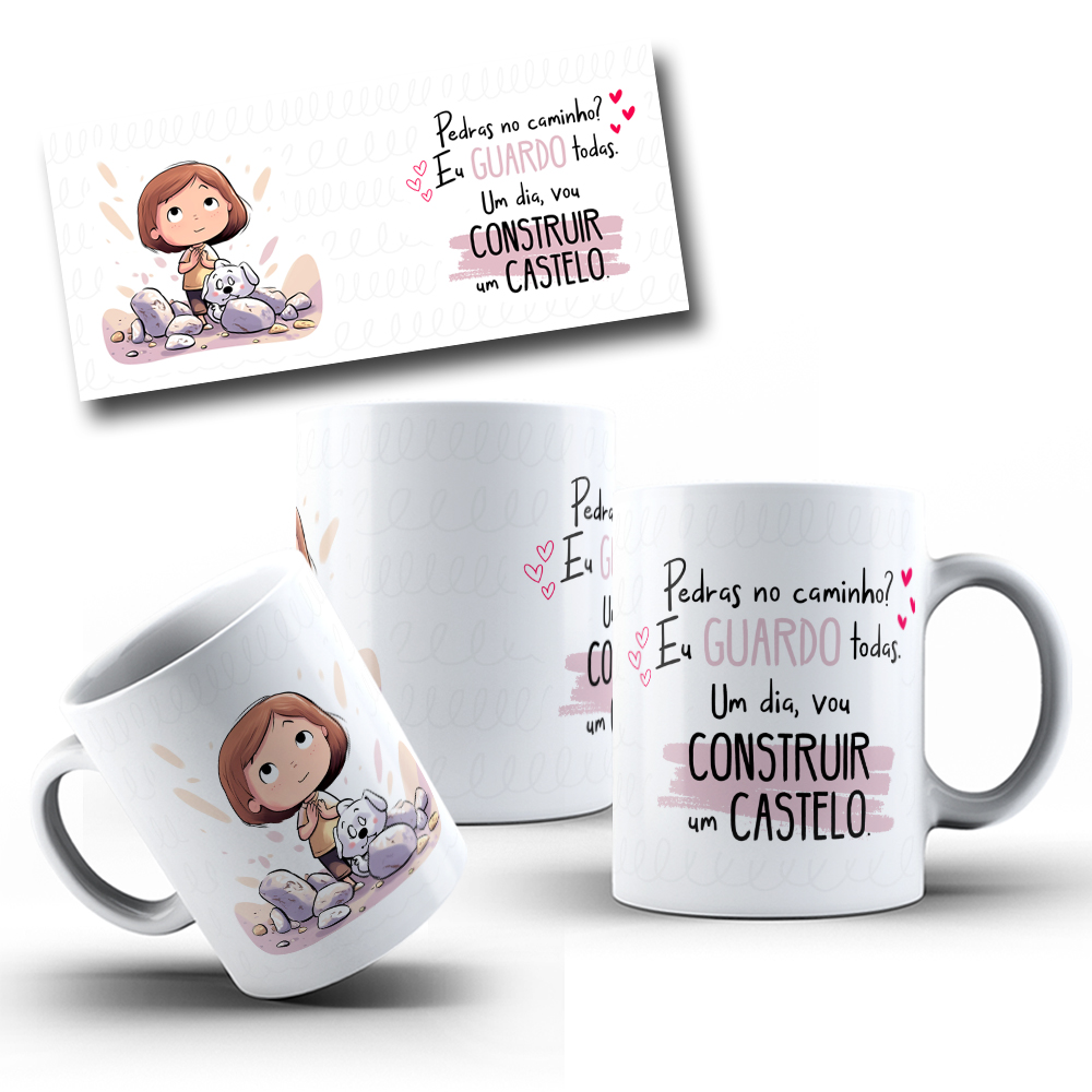 6 Artes para Caneca Frases Positividade Arquivo em Jpg  3