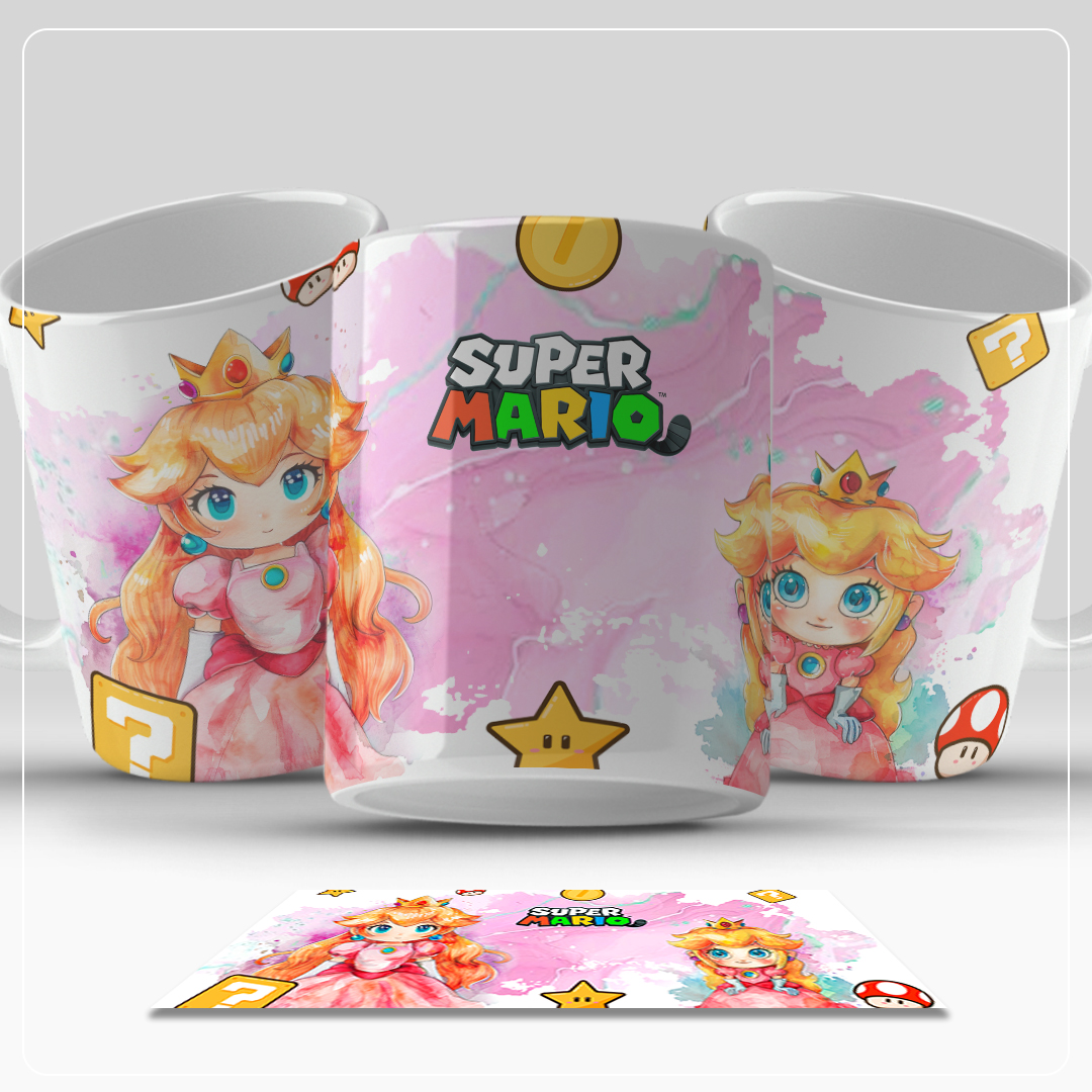 6 Artes para Caneca Super Mario Aquarela Arquivo em Png  3