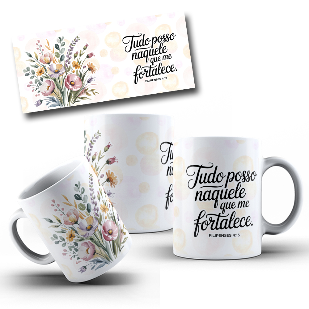 10 Artes para Caneca Jardim da Fé Frases Arquivo em Png 1