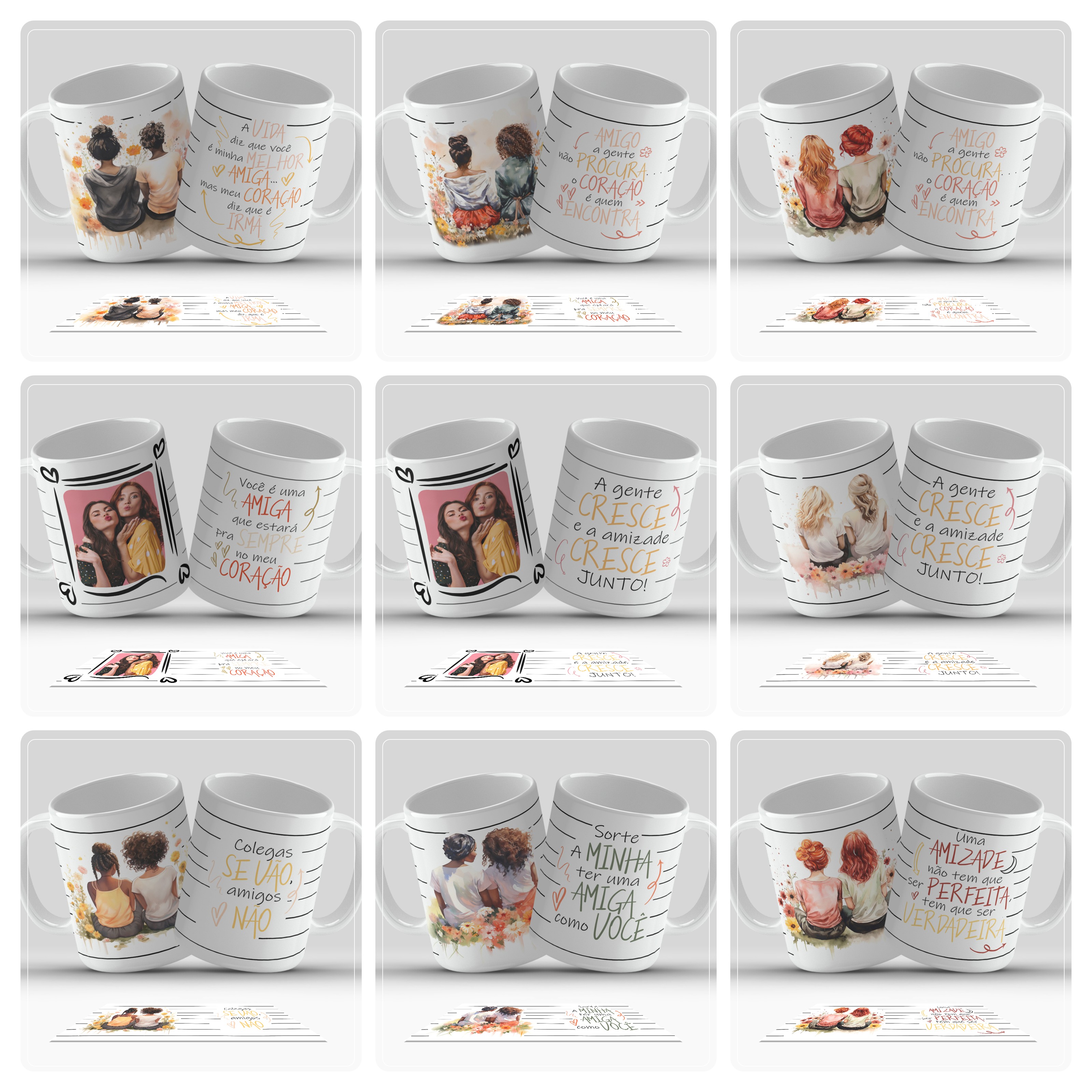 12 Artes para Caneca Amigas Amizade Arquivo em Png 1