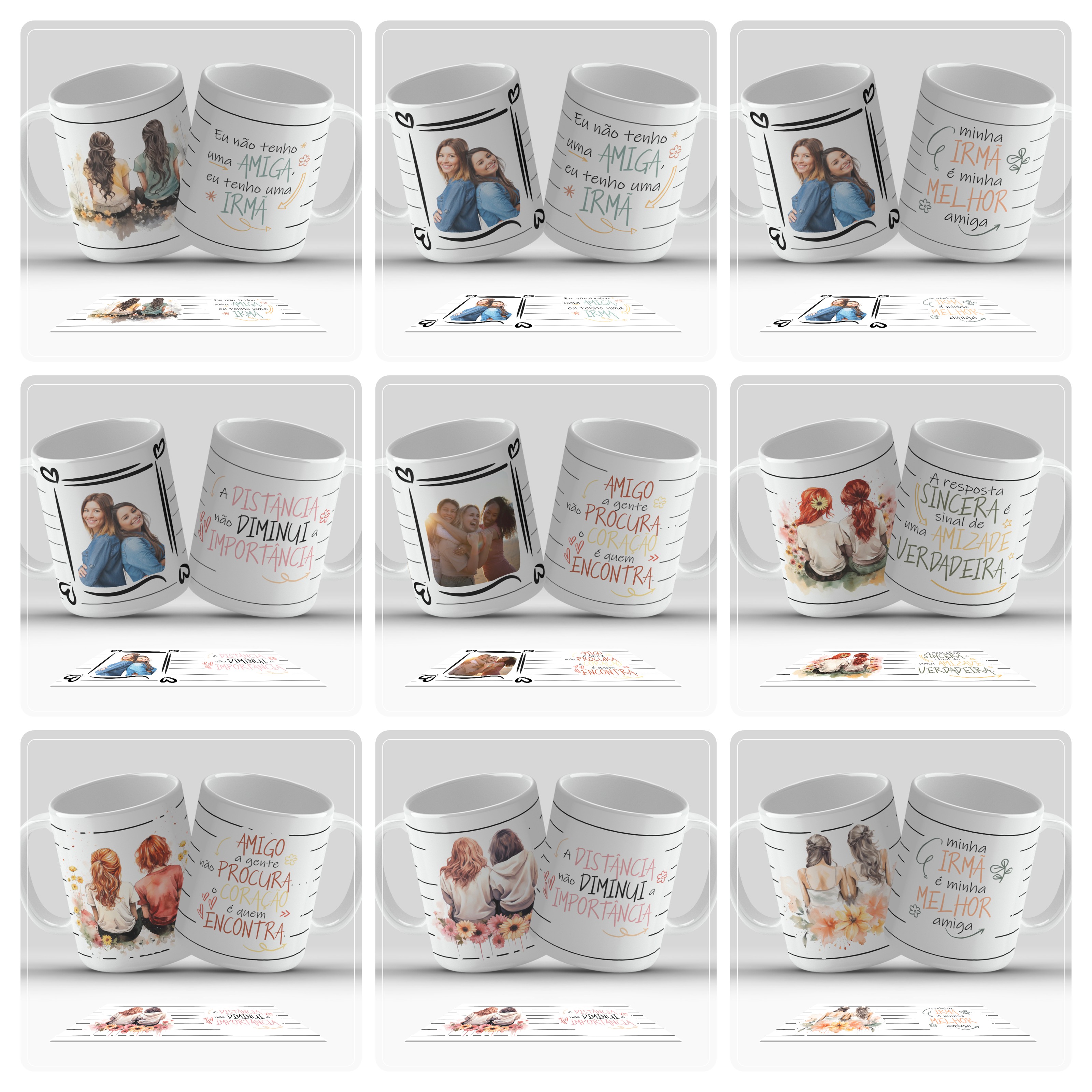 12 Artes para Caneca Amigas Amizade Arquivo em Png 3