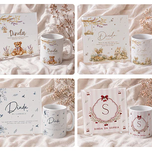 14 Artes para Caneca e Azulejo Dindos Arquivo Editável