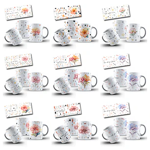 14 Artes para Caneca Floral Frases Arquivo em Jpg
