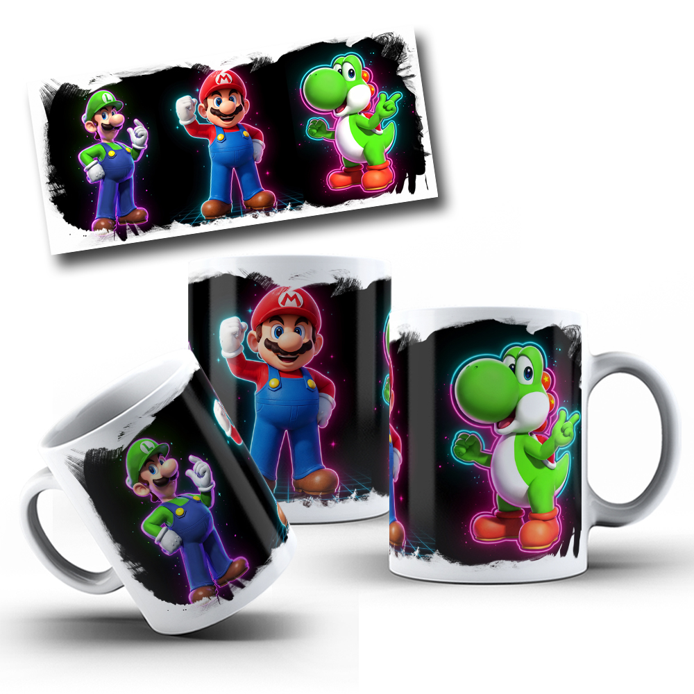 15 Artes para Caneca Neon Personagens Arquivos em Png 2