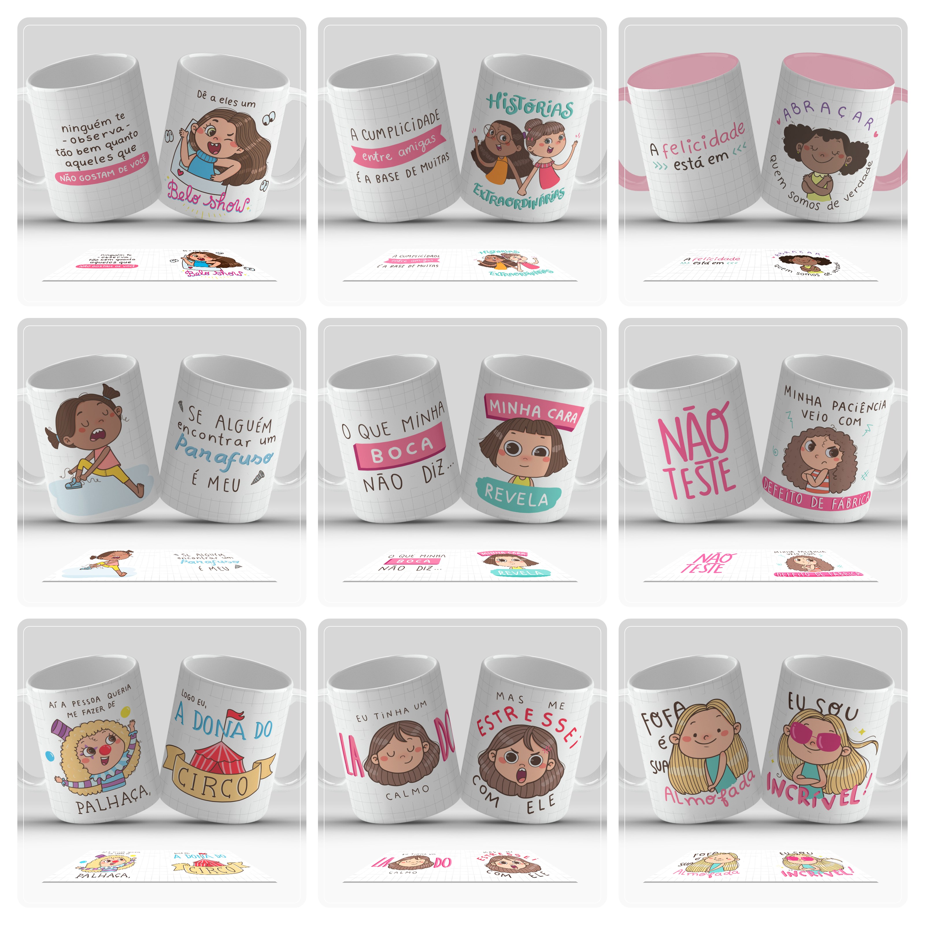 31 Artes para Caneca Humor Amizade e Motivacional Ilustrado Frases engraçadas Arquivo em Jpg 2
