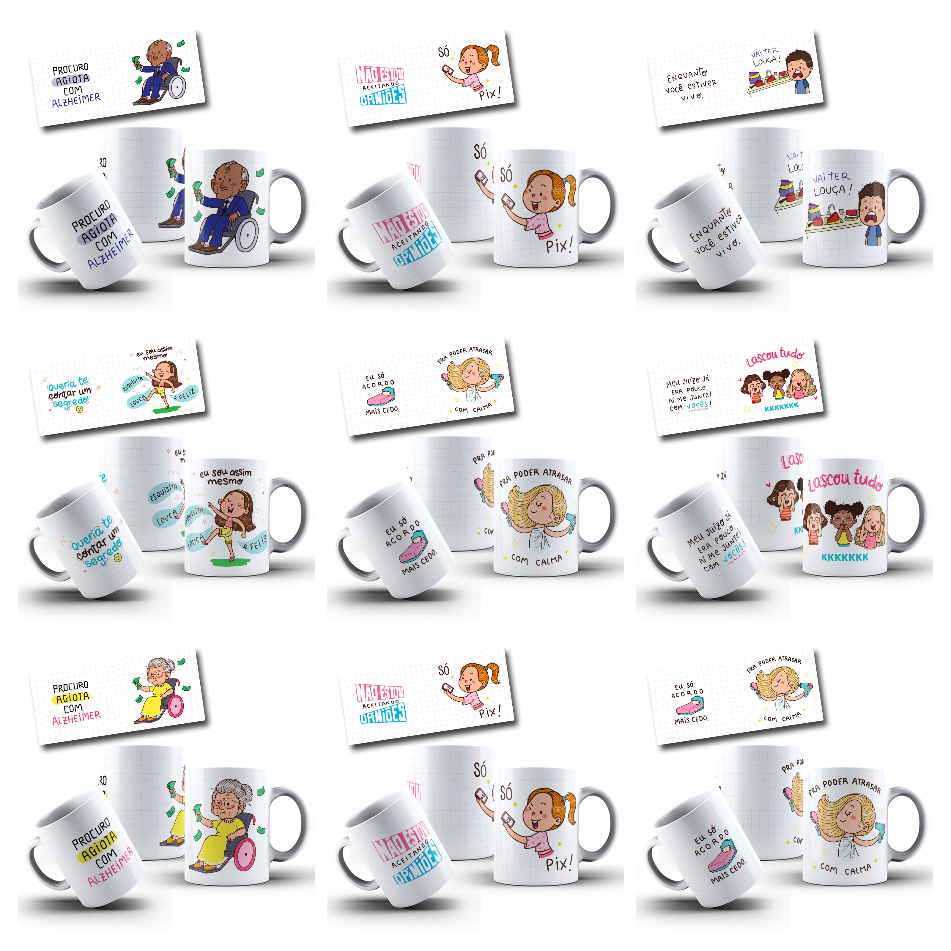 31 Artes para Caneca Humor Amizade e Motivacional Ilustrado Frases engraçadas Arquivo em Jpg 4