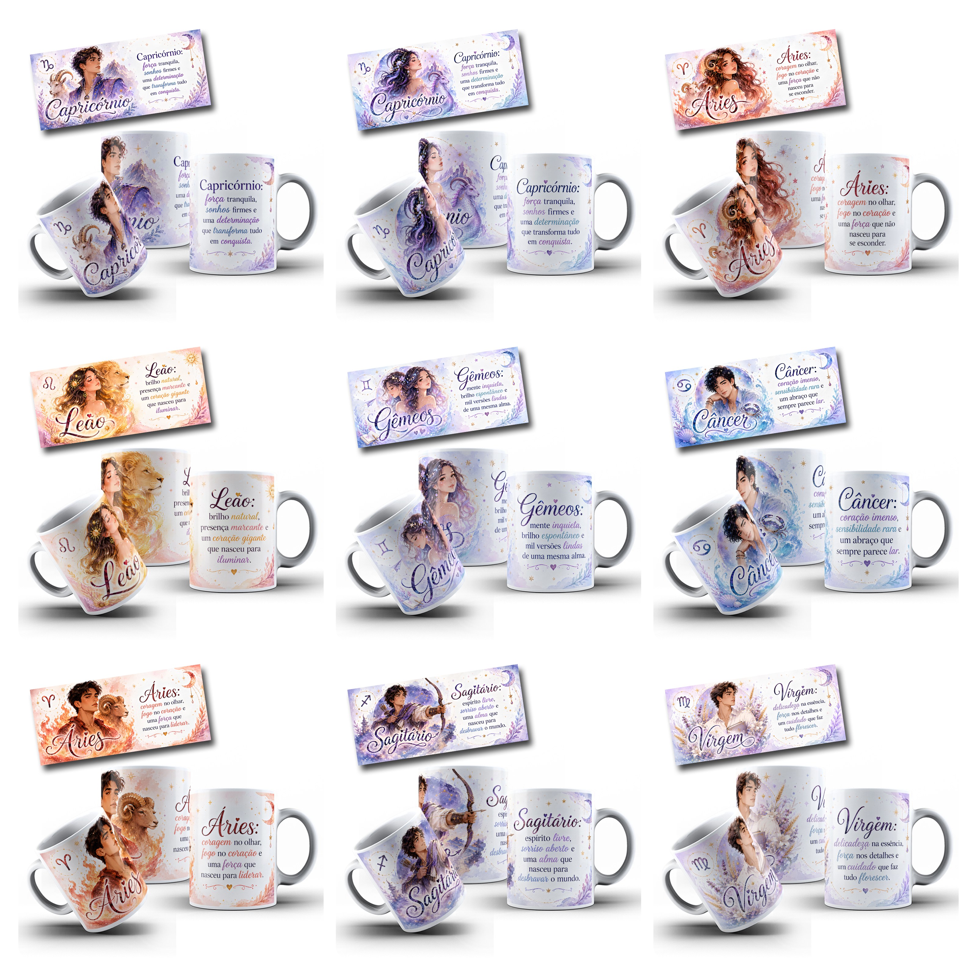 48 Artes para Caneca Signos Zodíacos Arquivo em Jpg 2