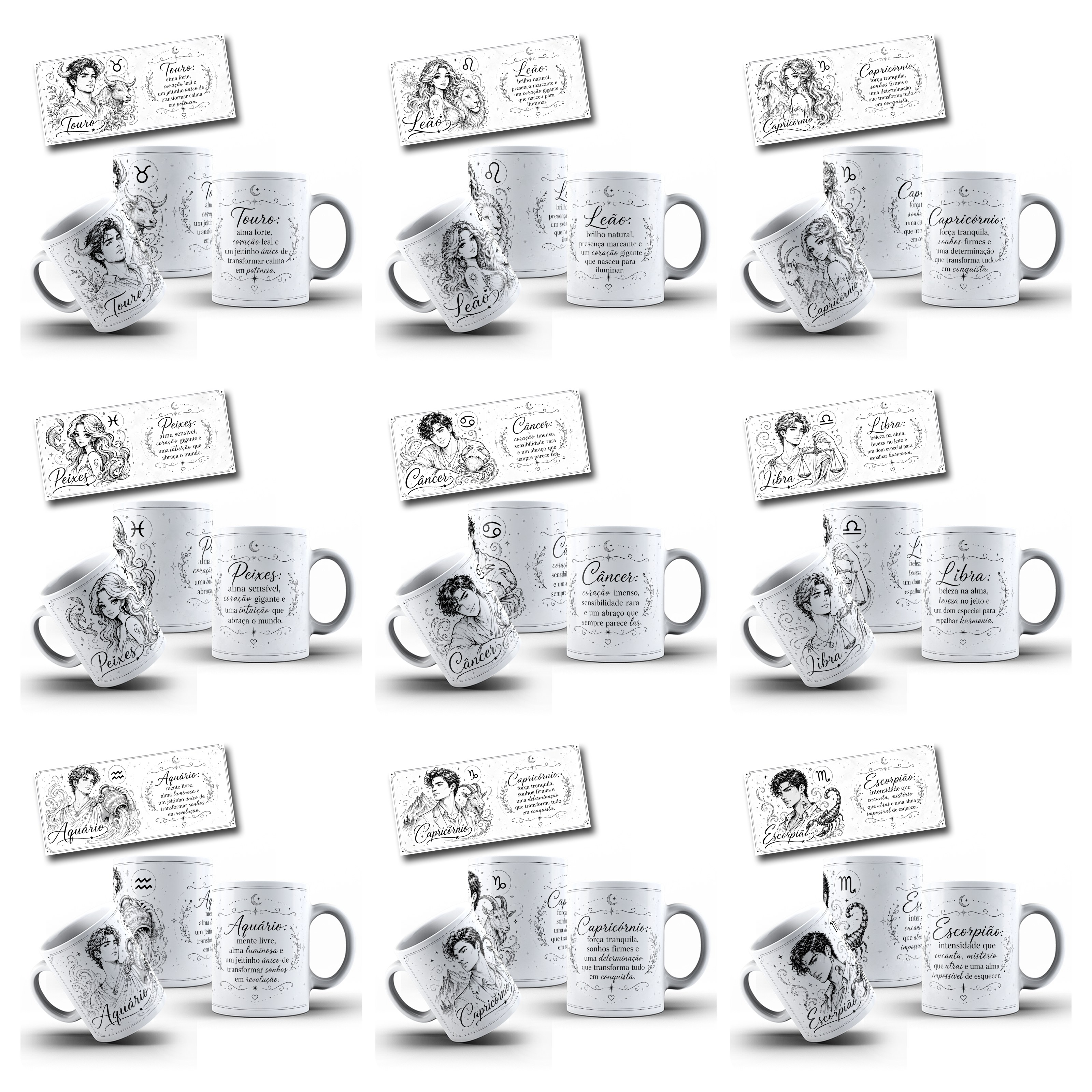 48 Artes para Caneca Signos Zodíacos Arquivo em Jpg 4