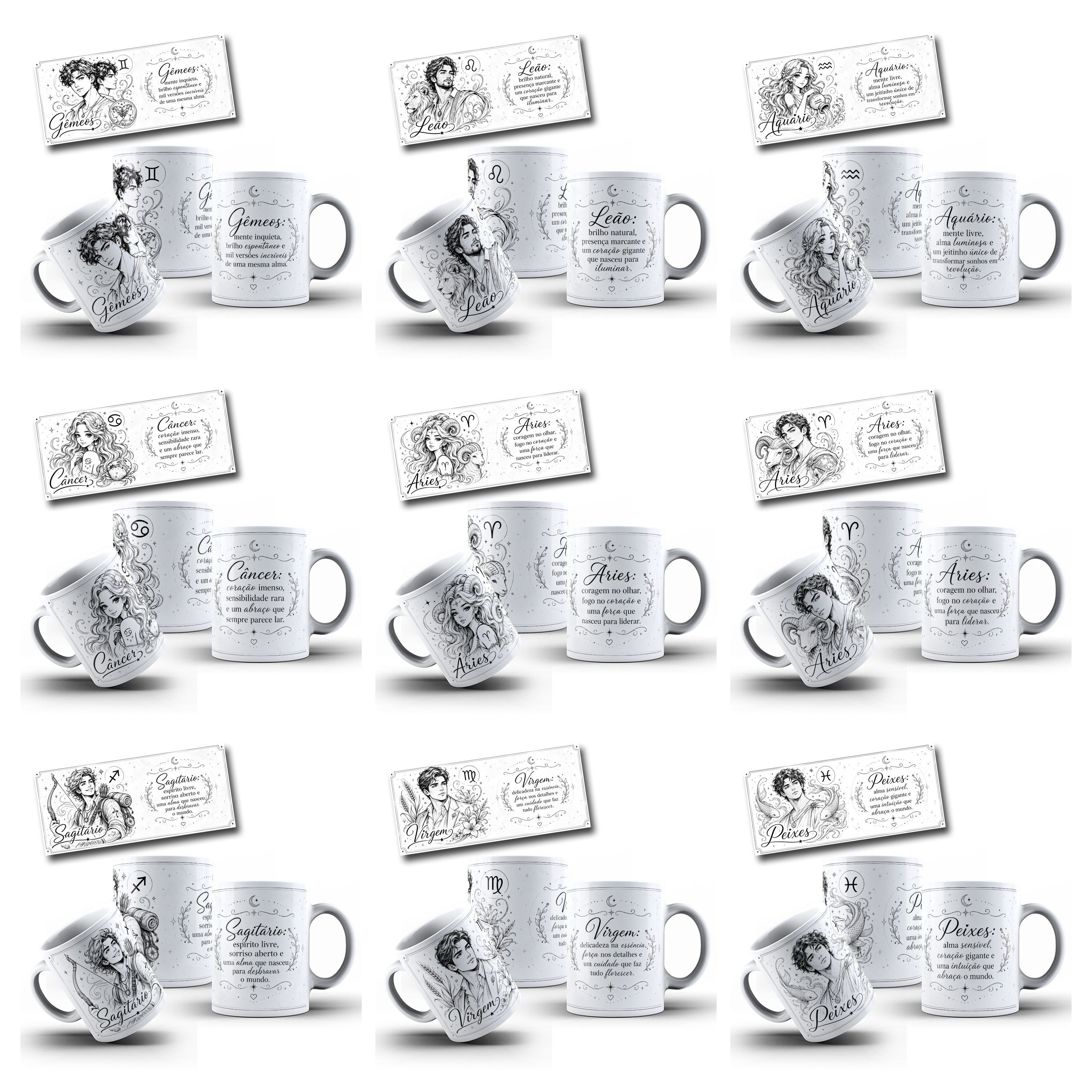 48 Artes para Caneca Signos Zodíacos Arquivo em Jpg 5
