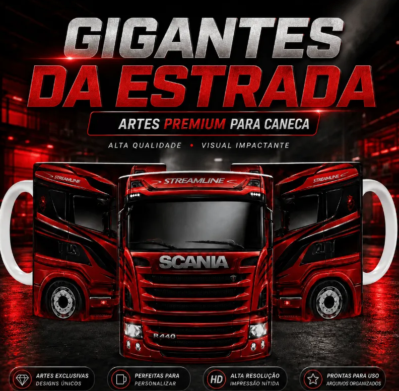 76 Artes para Canca Caminhão Gigantes da Estrada Arquivo em Jpg 1