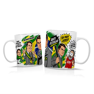 Arte Caneca Flávio Bolsonaro - Sai Daqui Ladrão Arquivo Png 