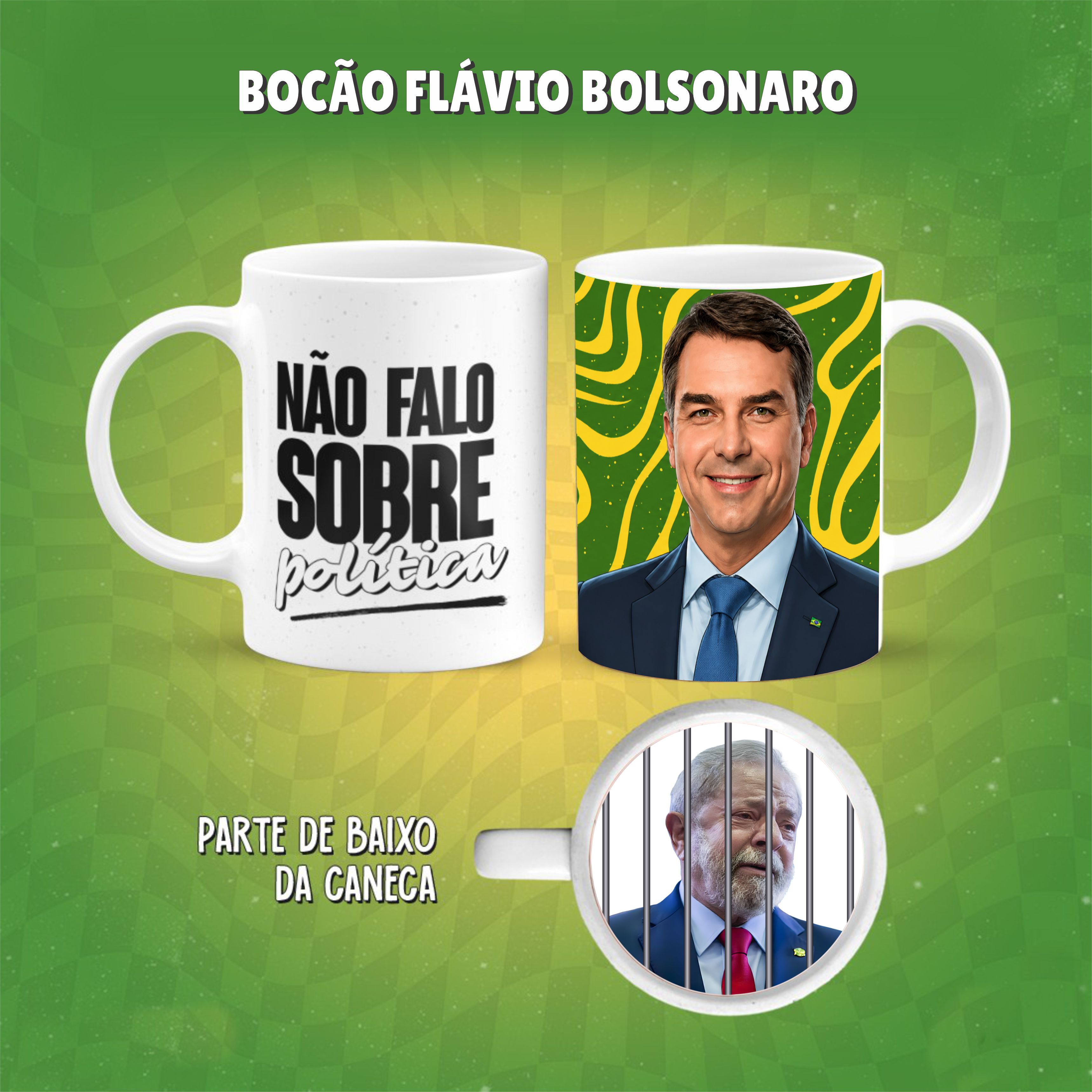 4 Artes para Caneca Flávio Bolsonaro Bocão Arquivo em Png 4