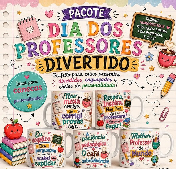 59 Artes para Caneca Dia dos Professores Divertido Arquivo em Jpg 1