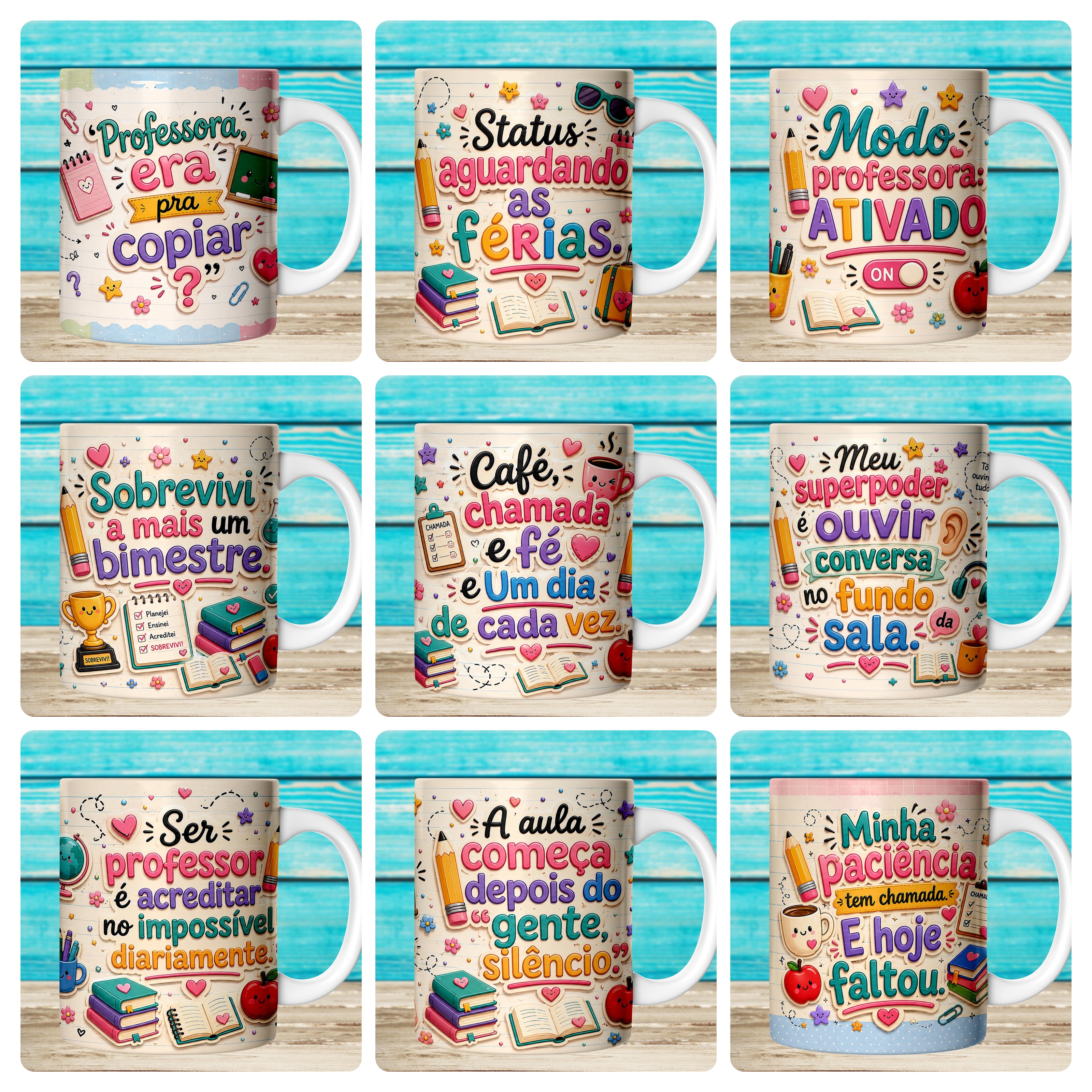 59 Artes para Caneca Dia dos Professores Divertido Arquivo em Jpg 4