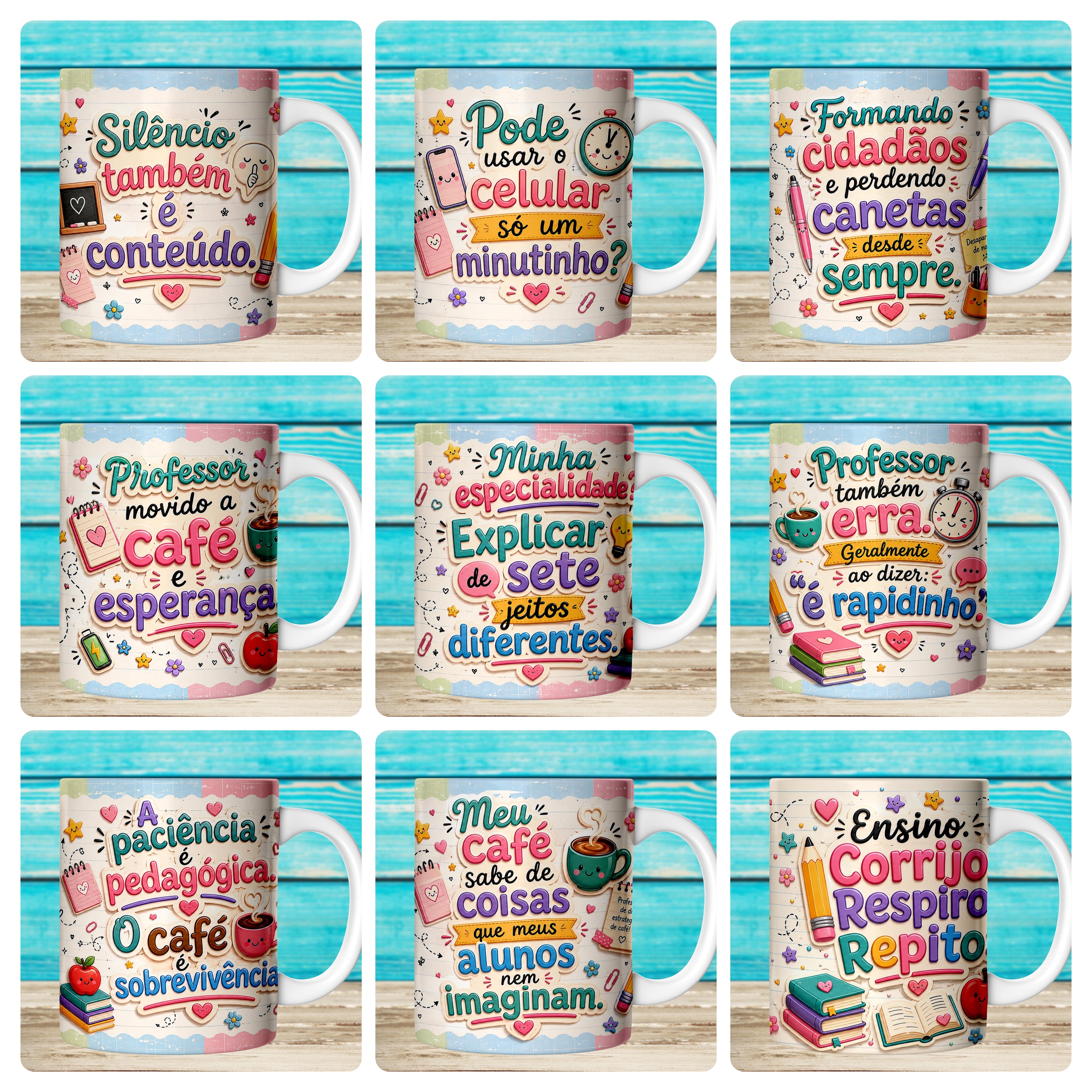 59 Artes para Caneca Dia dos Professores Divertido Arquivo em Jpg 6