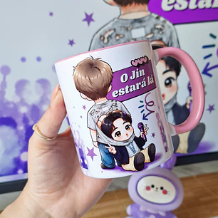 Arte para Caneca Bts JIn e Namjoon Se um dia a vida te der as costas, não fique triste... O Jin estará lá Arquivo Png