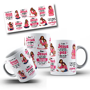 Arte para Caneca Eu desejo que Jesus te cure Arquivo em Jpg 