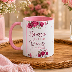 6 Artes para Caneca Florescendo Na Fé Arquivo em Canva  