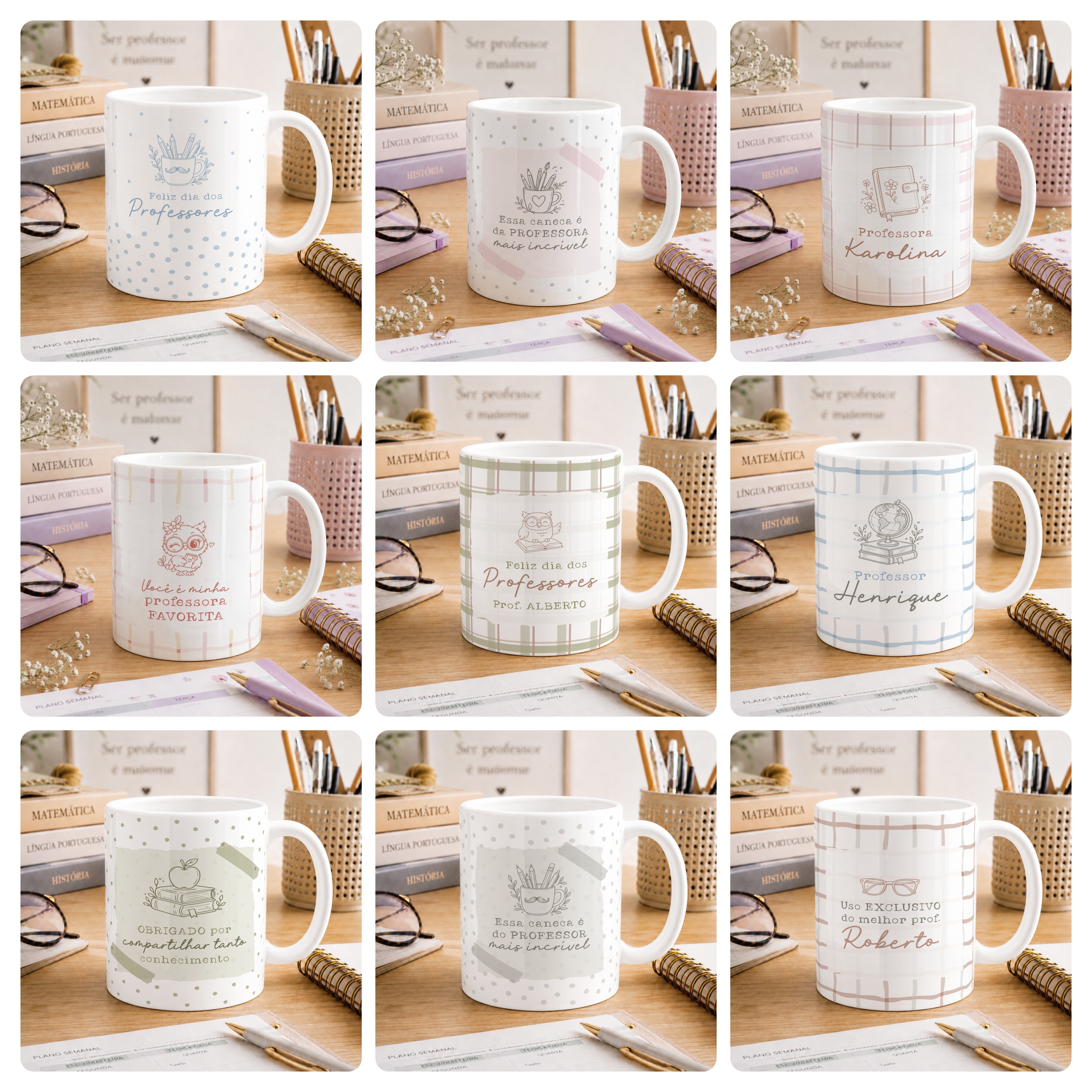 20 Artes para Caneca Dia dos Professores Arquivo Editável 1