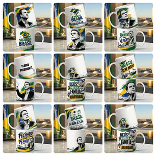 20 Artes para Caneca e Camisa Lula PT e Flávio Bolsonaro PL Politica Arquivo em Jpg