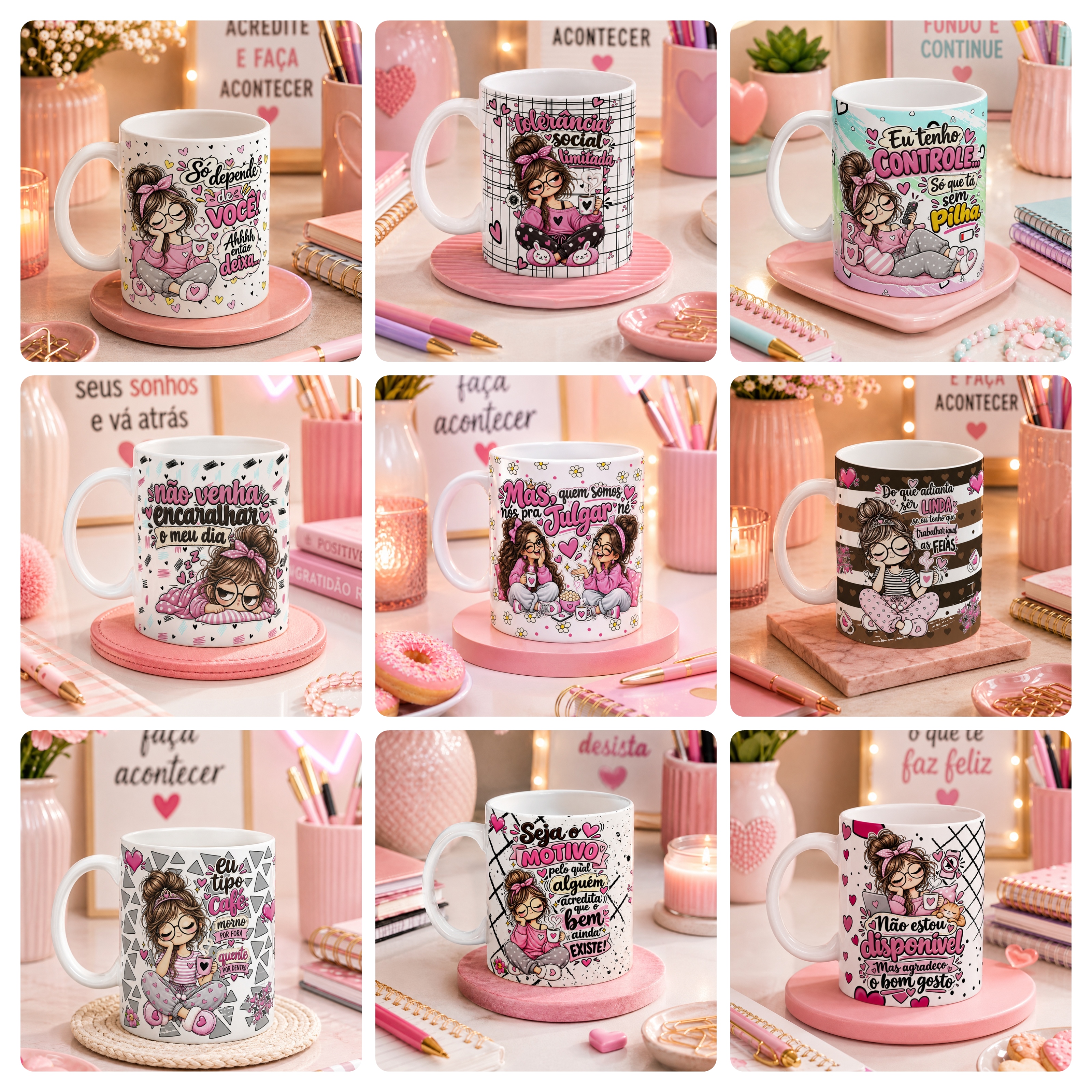 36 Artes para Caneca Frases Elas Sem Filtro Arquivo Editável  1