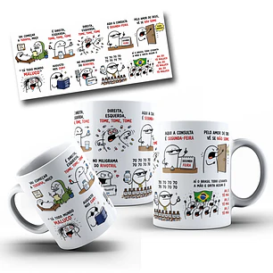Arte para Caneca Flork Vai começar a terapia moça, é direita, esquerda Augusto Cury Arquivo em Jpg