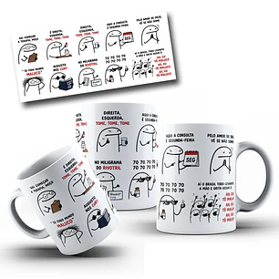 Arte para Caneca Flork Meme Viral Vai começar a terapia moça, é direita, esquerda Augusto Cury Arquivo em Jpg
