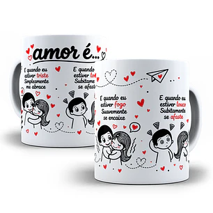 Arte para Caneca Amar é  E quando eu estiver triste Simplesmente me abrace - Musica Skank Sutilmente Arquivo em Jpg 