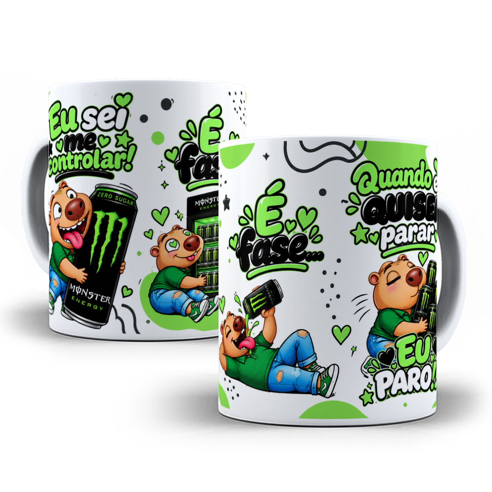 Arte para Caneca Capivara Eu Sei Me Controlar é Fase Monster Arquivo em Png  1