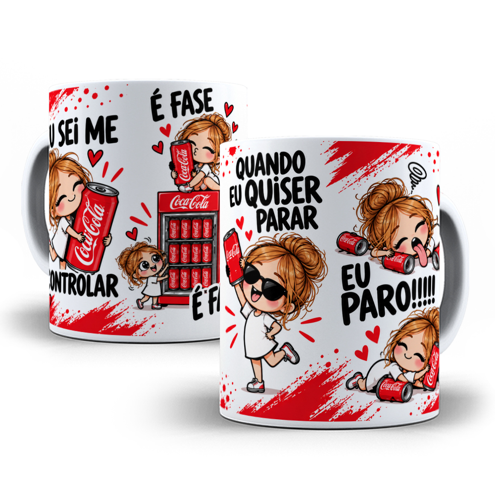 Arte para Caneca Eu sei me controlar é só fase - Coca Cola Arquivo em Png 1