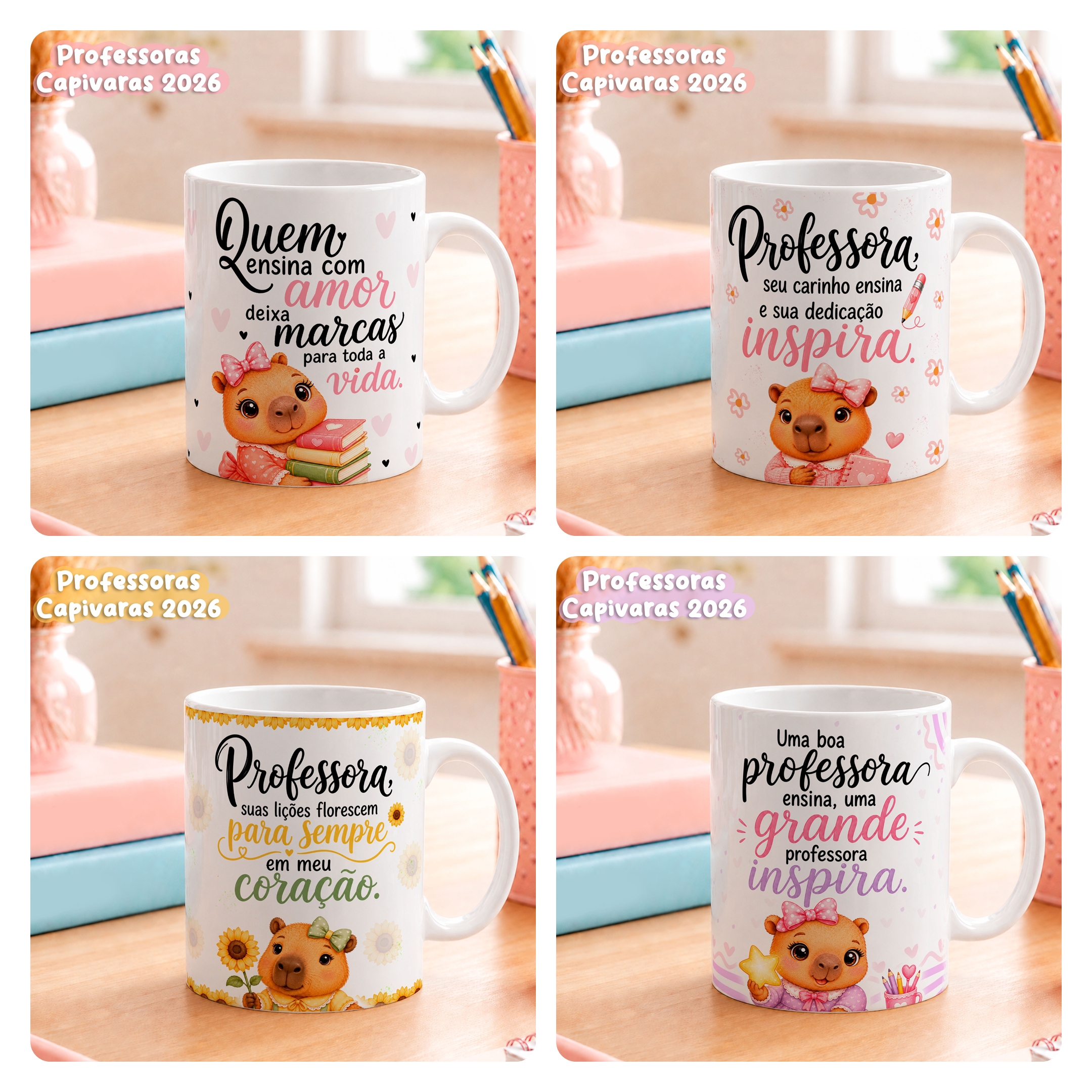 12 Artes para Caneca Capivara Dia dos Professores Arquivo em Png  1