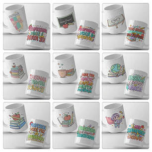 13 Artes para Caneca Dia dos Professores Arquivo em Jpg 