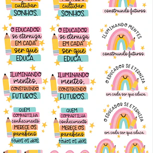 24 Artes para Caneca e Cartões e Tags Dia dos Professores Arquivo em Png