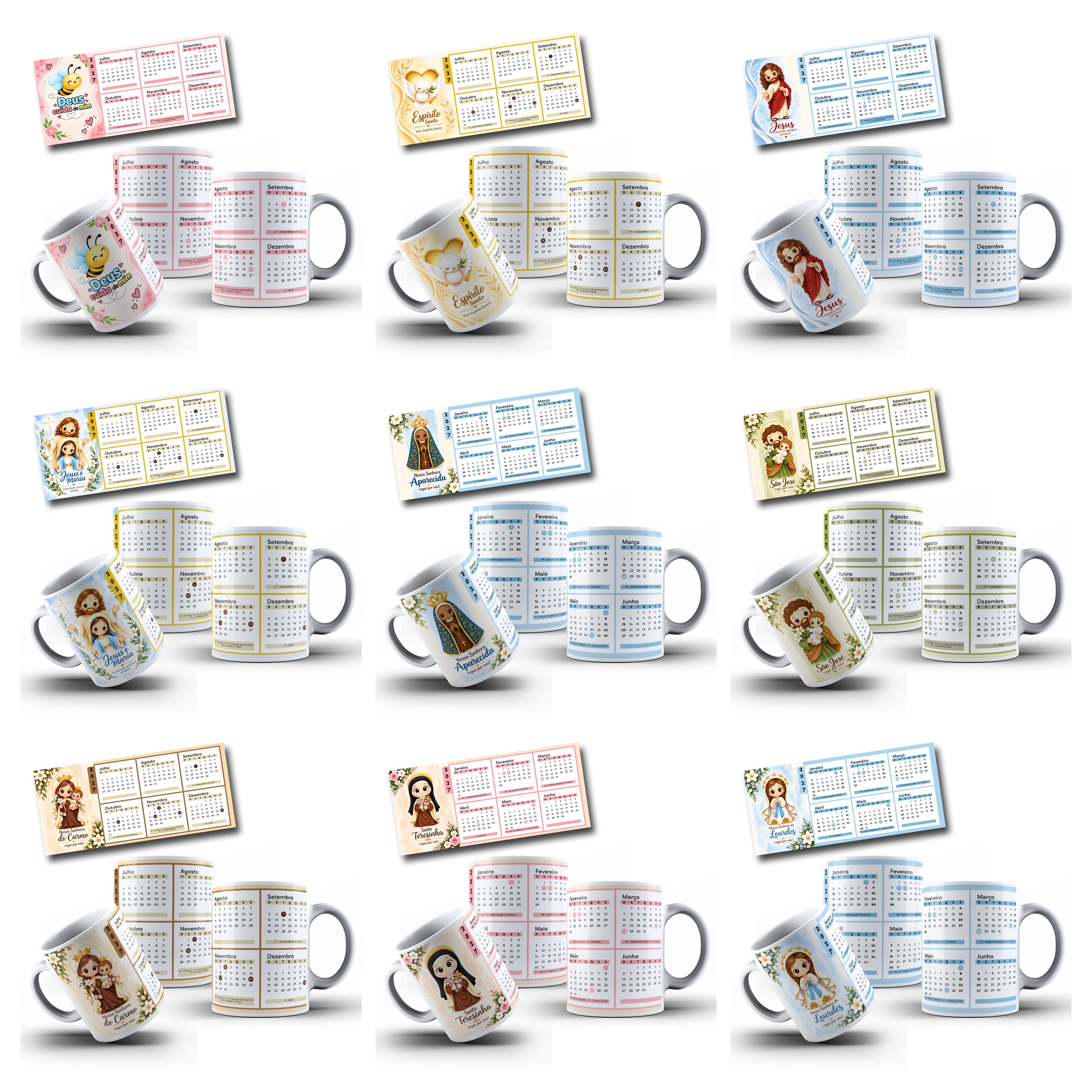 20 Artes para Caneca e Calendário 2027 Santinhos Arquivo em Jpg 4