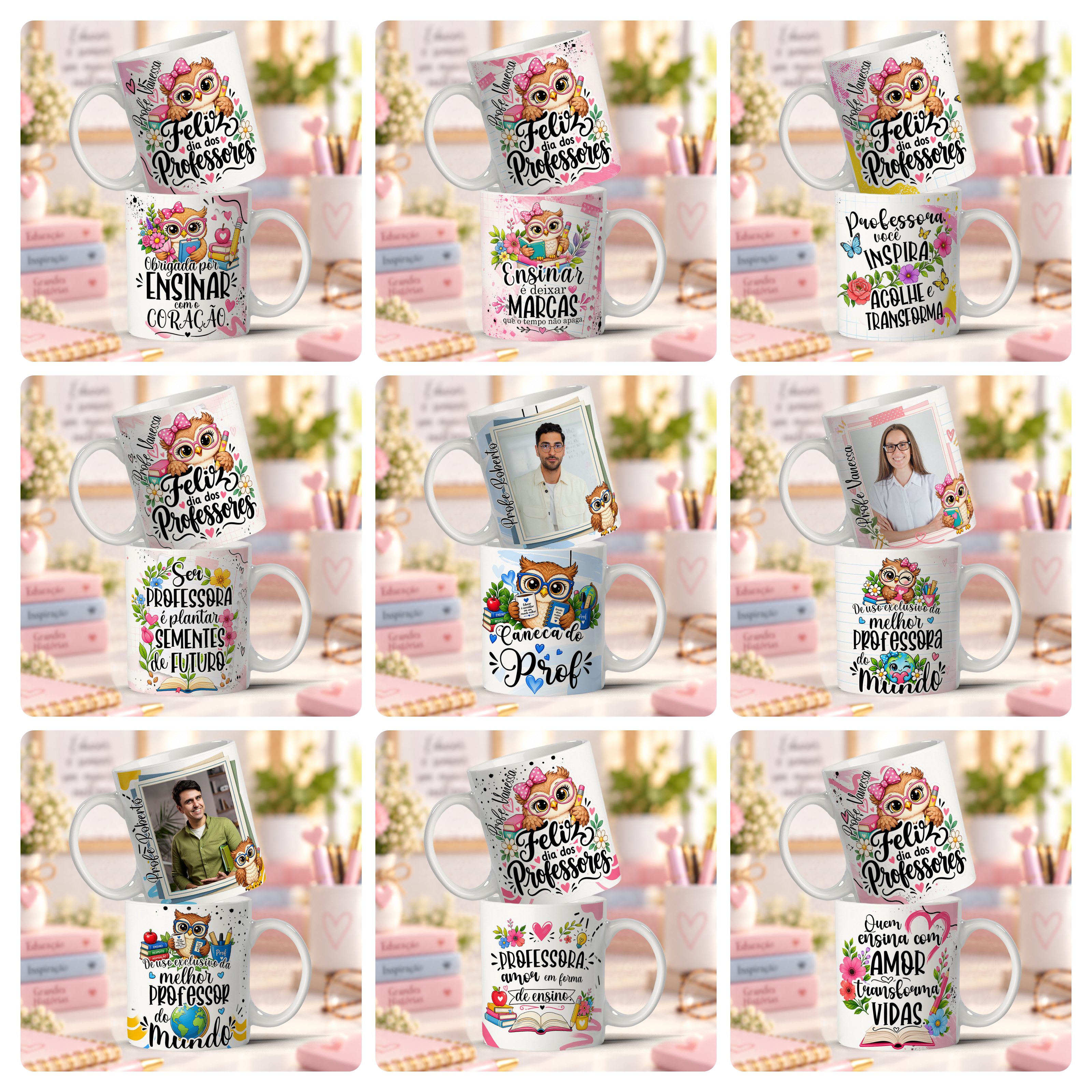 21 Artes para Caneca Dia Dos Professores Coruja Arquivo Editável  6