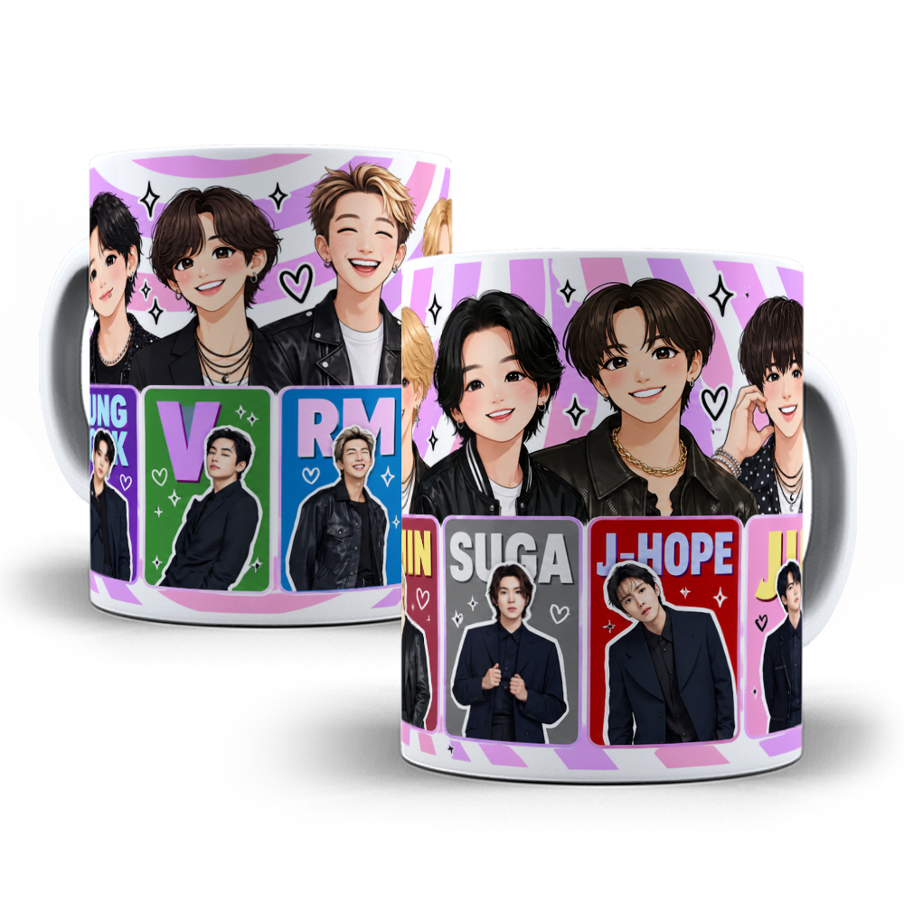 3 Artes para Caneca BTS Arquivo em Jpg  3