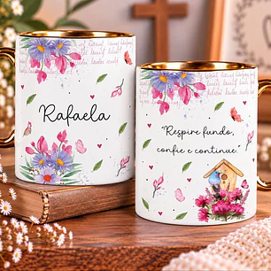 8 Artes para Caneca Frases Inspira e Floresça Arquivo em Jpg