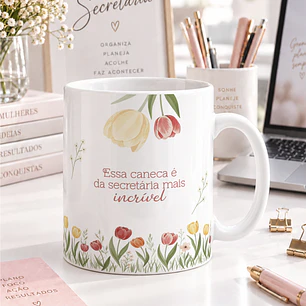 10 Artes para Caneca Dia da Secretária Arquivo Editável 