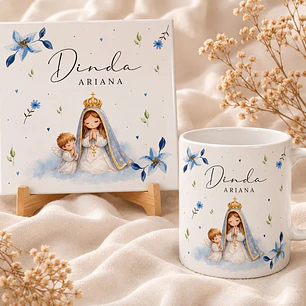 12 Artes para Caneca e Azulejo Dinda Aquarela Arquivo em Pdf 