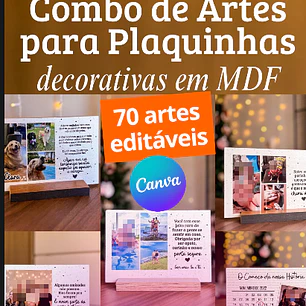 70 Artes para Plaquinhas Diversas Editável em Canva
