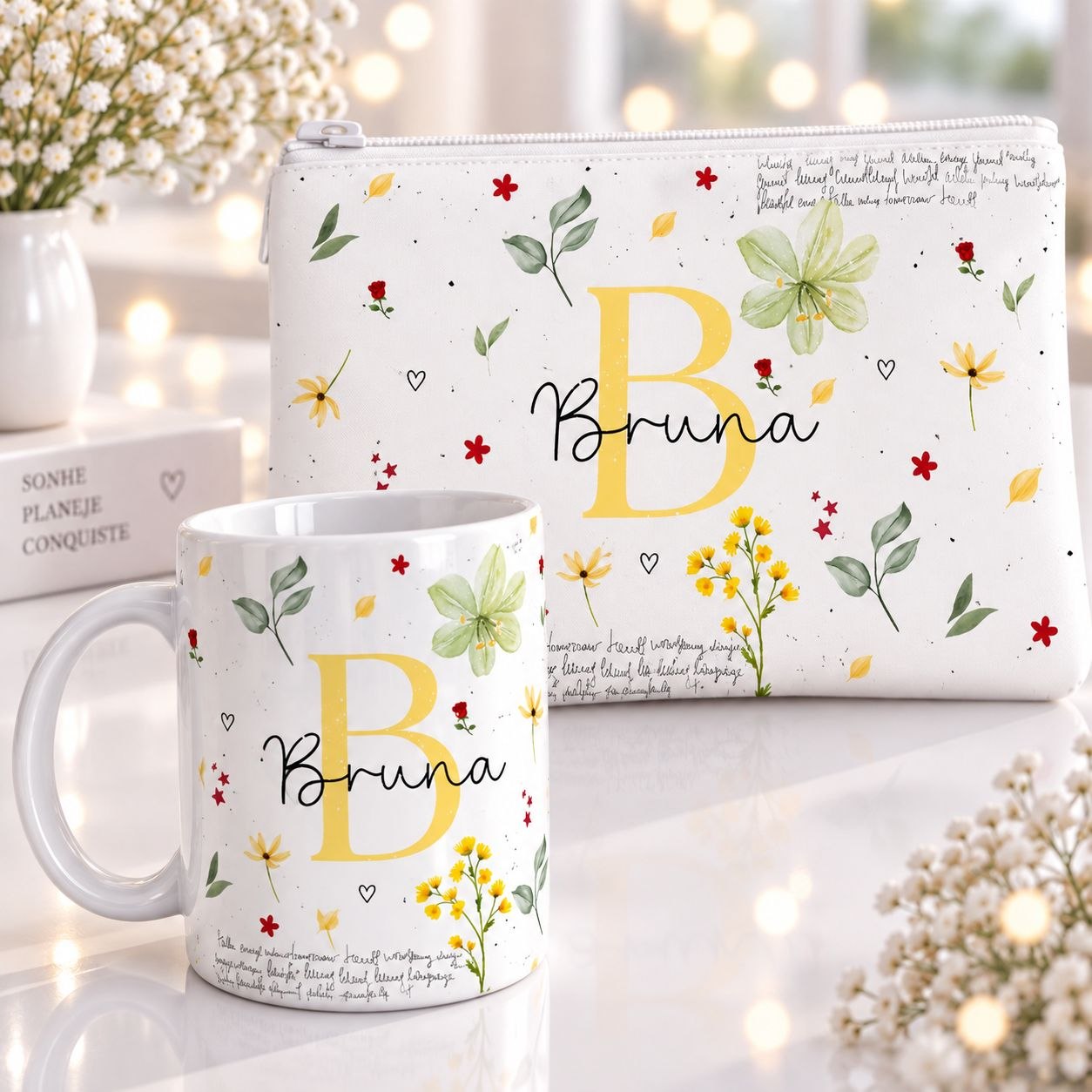 Artes para Caneca Alfabeto Coleção Flores do Amanha em Canva 4