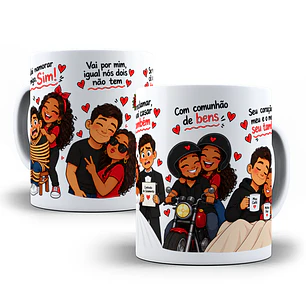 5 Artes para Caneca Vai namorar comigo sim, vai por mim igual nós dois não tem, se reclamar se vai casar também Arquivo em Jpg
