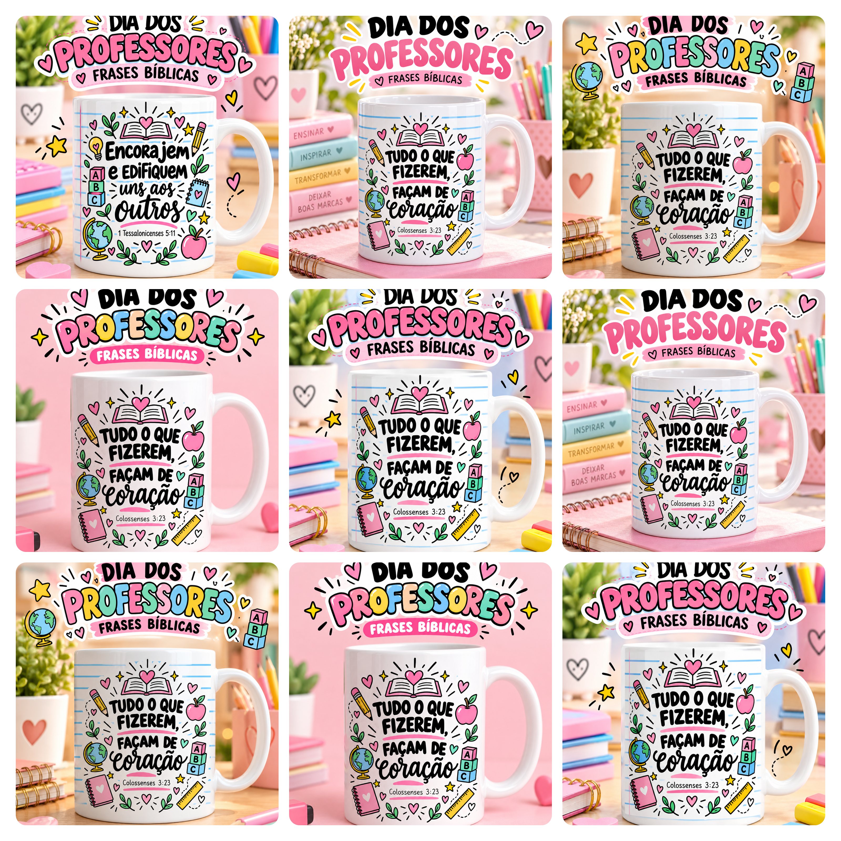 20 Artes para Caneca Dia dos Professores Frases Biblicas Arquivo em Png 2
