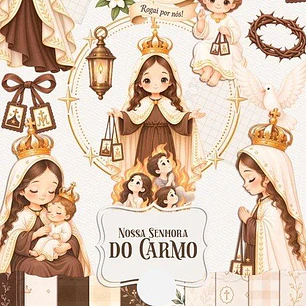 Kit digital Santinhos Aquarelados em Png
