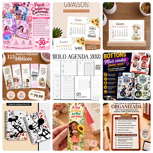 Mega Pack Planner 2027 + Agendas Profissionais | 80 Profissões + A5, Master e Slim